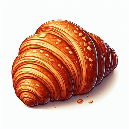 Coffee croissant on a white background. Vector illustration.のイラスト素材