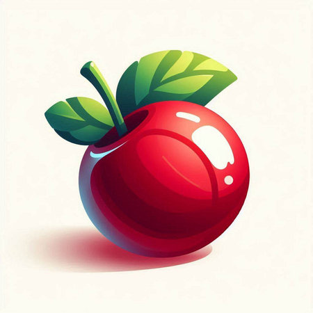Illustration of a cherry on a white background. Vector illustration.のイラスト素材