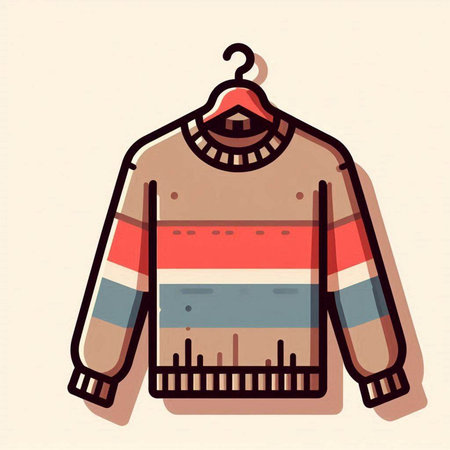 Illustration of a sweater with the colors of the flag of Luxembourgのイラスト素材