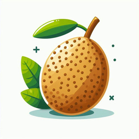 Illustration of a fresh whole and half fruit on a white backgroundのイラスト素材