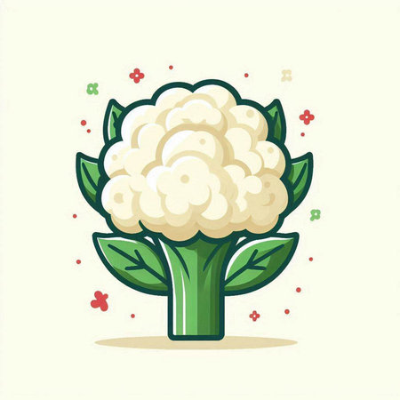 Cauliflower vector illustration. Cauliflower icon. Cauliflower vector illustrationのイラスト素材