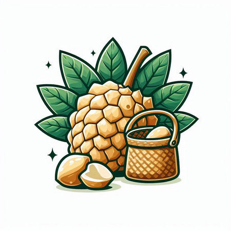 Custard apple vector illustration. Custard apple vector isolated on white background.のイラスト素材