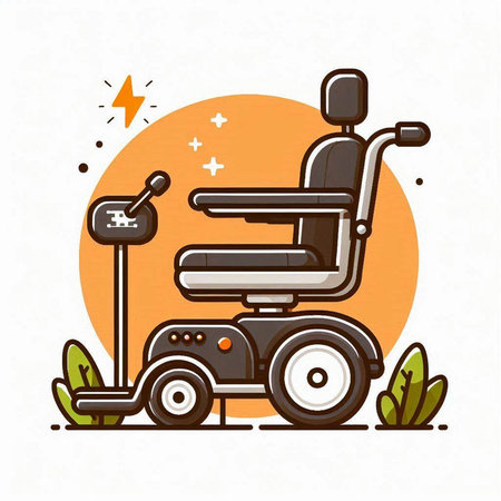 Wheelchair. Wheelchair for disabled person. Wheelchair for disabled people. Vector illustration.のイラスト素材