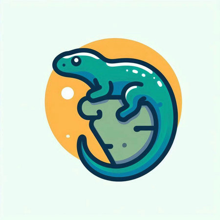 Lizard icon, vector illustration. Flat design style, vector.のイラスト素材