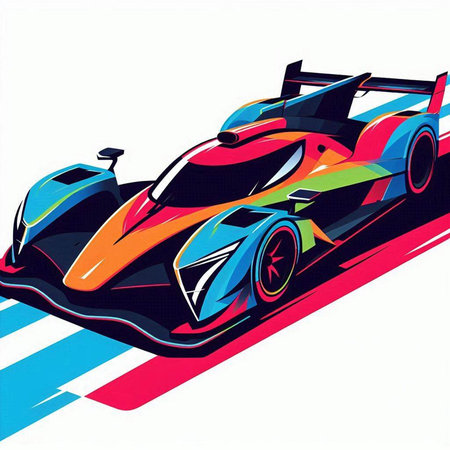 sport car on race track vector illustration. sport car on race trackのイラスト素材