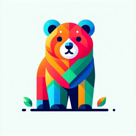 Polar bear. Colorful vector illustration in a flat style.のイラスト素材