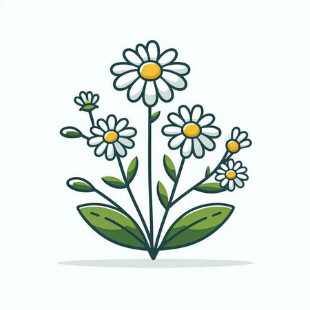 Chamomile icon. Vector illustration. Chamomile flower.のイラスト素材