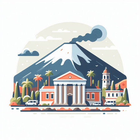 Bolivian Landmarks. Vector illustration in flat style.のイラスト素材