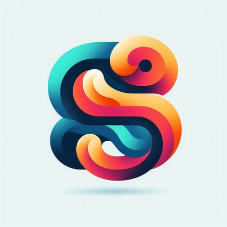 Abstract letter S in the form of colorful waves. Vector illustration.のイラスト素材