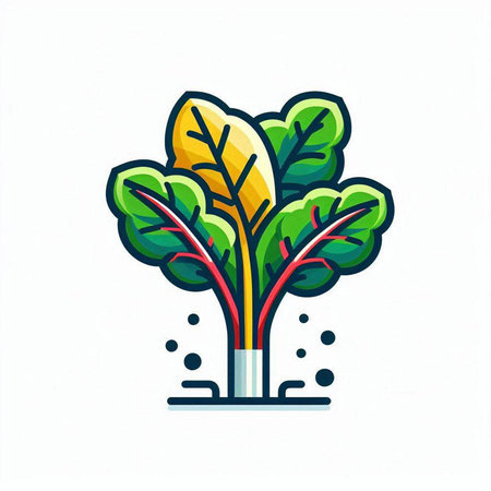 Swiss chard icon, isolated on white background. Vector illustration.のイラスト素材