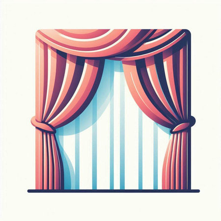 Curtains in the interior of the theater. Vector illustration.のイラスト素材