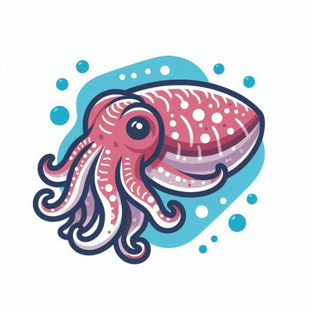 Octopus. Vector illustration. Isolated on a white background.のイラスト素材