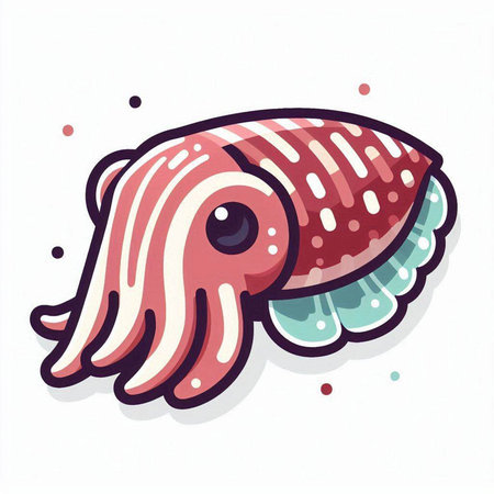 Illustration of a cute octopus isolated on a white background.のイラスト素材
