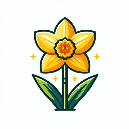 Narcissus flower. Vector illustration. Isolated on white background.のイラスト素材