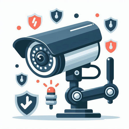 Security camera. Vector illustration in flat cartoon style. Security camera.のイラスト素材