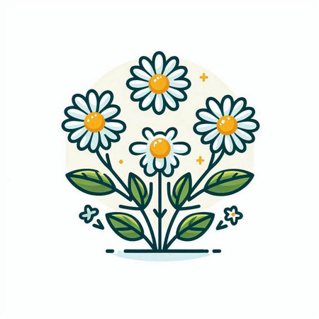 Chamomile flower icon. Chamomile vector illustration.のイラスト素材