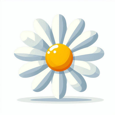 Cute cartoon daisy. Vector illustration isolated on white background.のイラスト素材