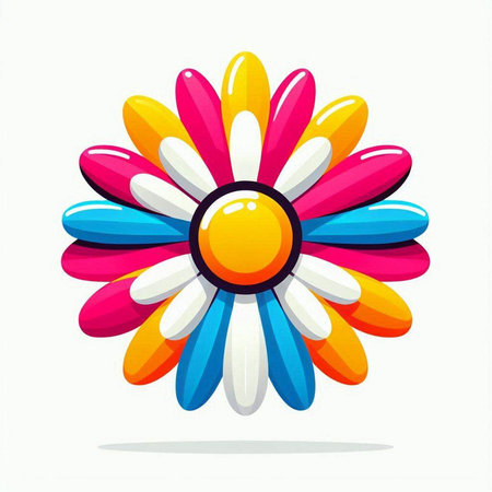 Colorful daisy isolated on a white background. Vector illustration.のイラスト素材