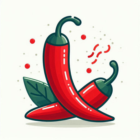 Hot chili peppers. Vector illustration in cartoon style on white background.のイラスト素材