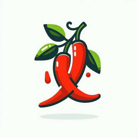 Chilli pepper icon. Vector illustration of red chilli pepper.のイラスト素材