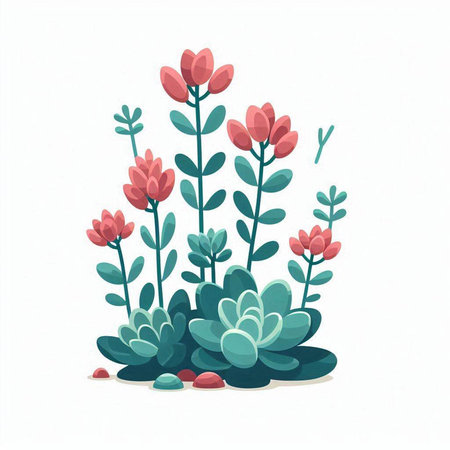 Hand drawn succulent plants isolated on white background. Vector illustration.のイラスト素材