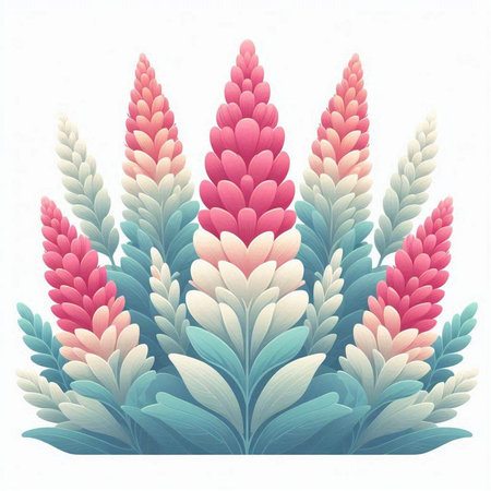 Colorful floral background with pink and blue flowers. Vector illustration.のイラスト素材