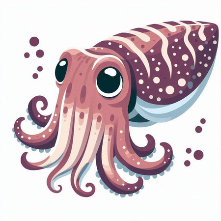 Illustration of a cute octopus on a white background. Vector illustrationのイラスト素材