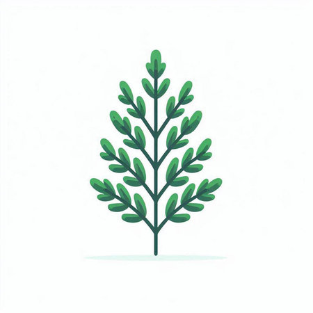 Green leaf on a white background. Vector illustration in a flat style.のイラスト素材