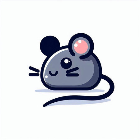 Cute cartoon mouse. Vector illustration. Isolated on white background.のイラスト素材