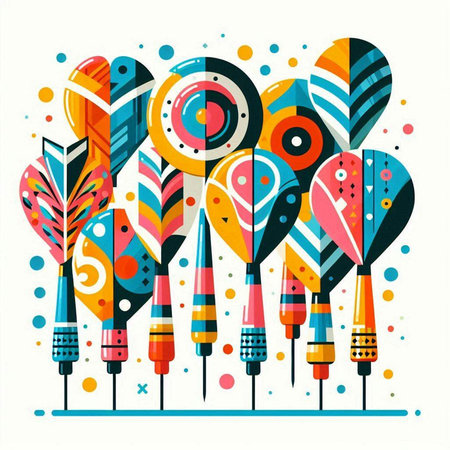 Colorful hand drawn doodle arrows. Abstract vector illustration.のイラスト素材