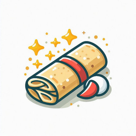 Cannoli icon, vector illustration. Isolated on white background.のイラスト素材