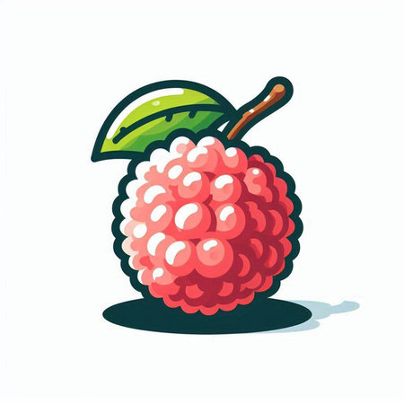 Raspberry fruit icon isolated on white background. Vector illustration of raspberry.のイラスト素材