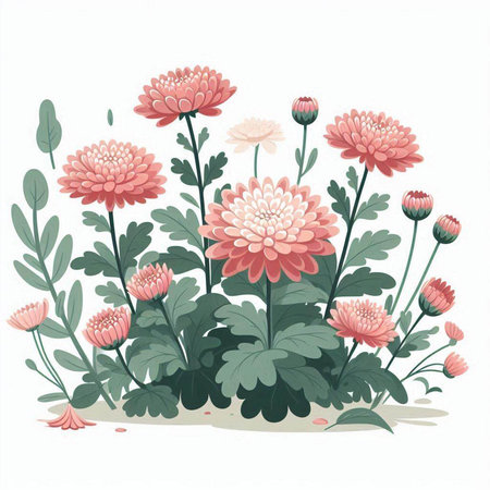 Bouquet of chrysanthemums. Vector illustration.のイラスト素材
