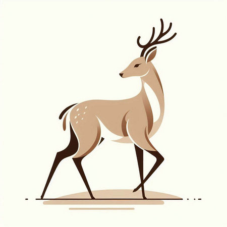 Illustration of a deer on a white background. Vector illustration.のイラスト素材