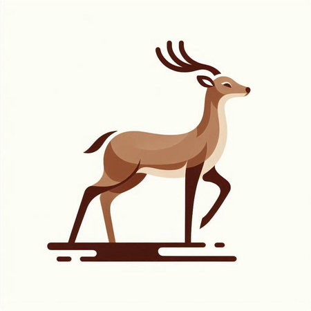 deer icon on white background, vector illustration, eps10のイラスト素材