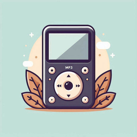 music player vector illustration in flat cartoon style. music player icon.のイラスト素材