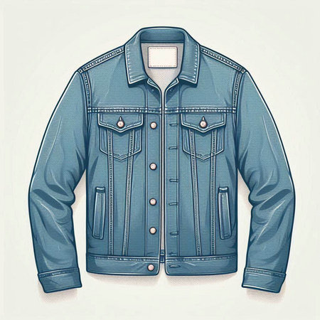 Jeans jacket. Denim jacket. Denim jacket. Vector illustrationのイラスト素材