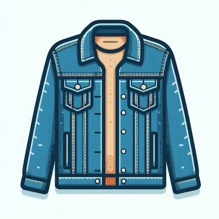 Denim jacket. Denim jacket. Denim jacket. Vector illustrationのイラスト素材