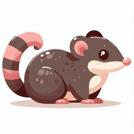 Cute cartoon mouse isolated on a white background. Vector illustration.のイラスト素材
