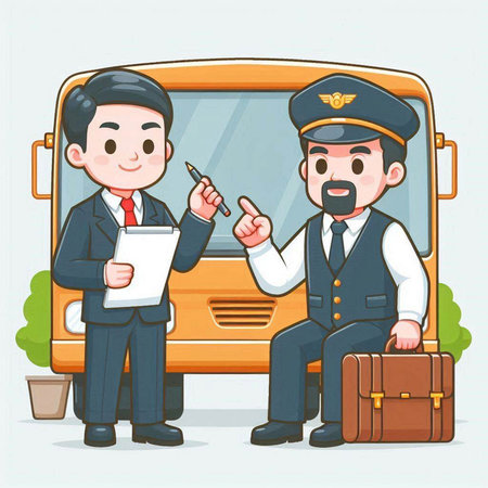 Taxi driver and passenger. Vector illustration of taxi driver and passenger.のイラスト素材