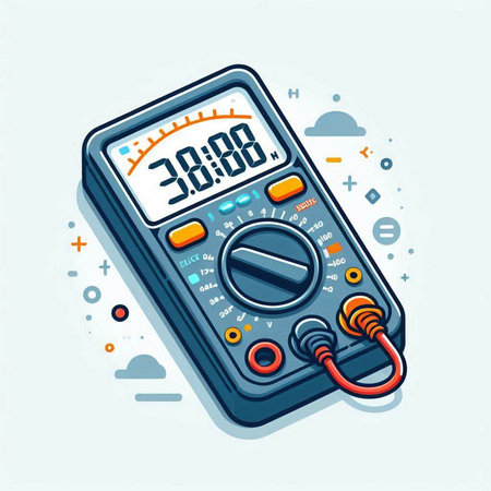 Digital multimeter in flat style. Vector illustration. Eps 10.のイラスト素材