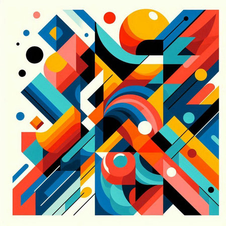 Abstract colorful background with geometric elements. Vector illustration. Eps 10.のイラスト素材