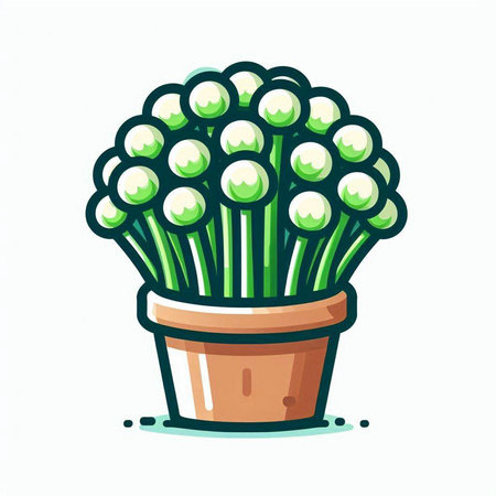 Vector illustration of a plant in a pot on a white background.のイラスト素材