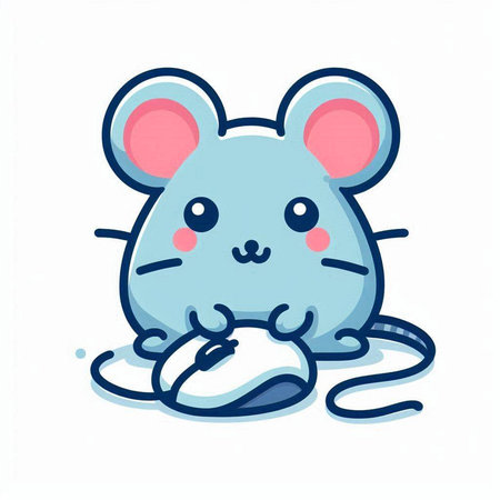 mouse mouse cartoon cute kawaii character vector illustration eps 10のイラスト素材