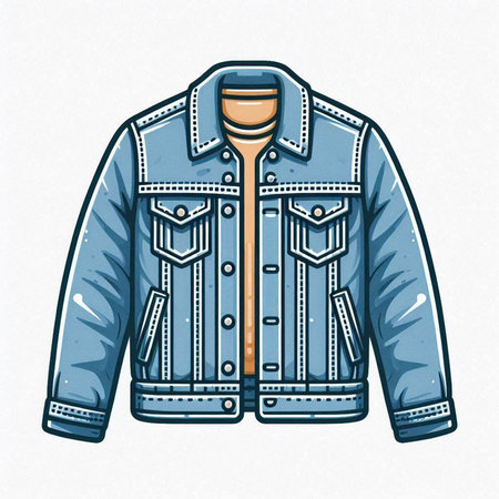 Denim jacket. Denim jacket. Denim jacket. Vector illustrationのイラスト素材