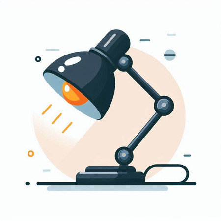 Illustration of desk lamp. Flat design. Modern vector illustration.のイラスト素材