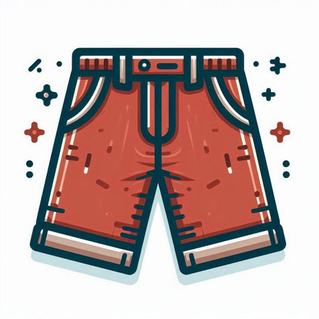 Shorts icon. Vector illustration in flat style. Isolated on white background.のイラスト素材