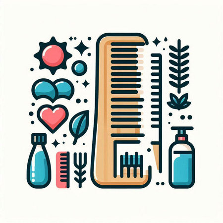 Hair salon flat line icon. Vector illustration of hair salon equipment.のイラスト素材