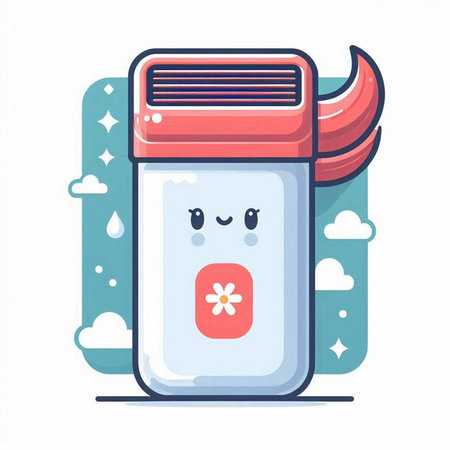 Thermometer with antiperspirant. Flat style vector illustration.のイラスト素材