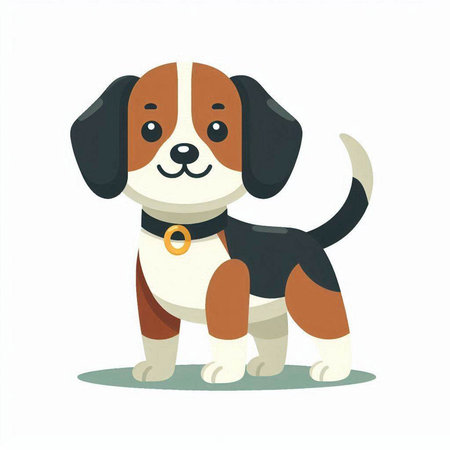 Cute cartoon dog isolated on a white background. Vector illustration.のイラスト素材